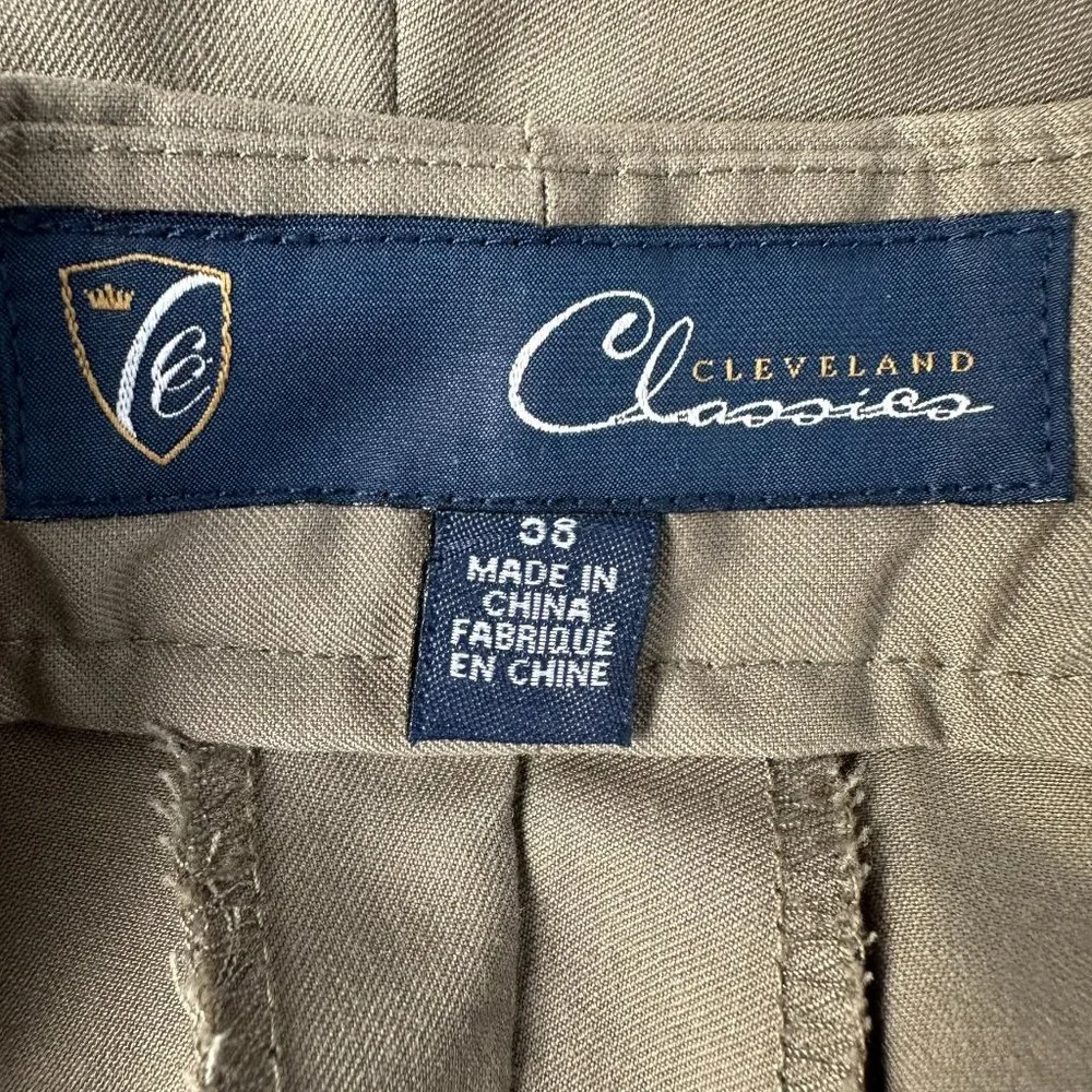 Cleveland Classic Men's Golf Pants, Size W38 x L30,‎ Khaki Green